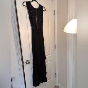 Elegant Black Evening Paintsuit